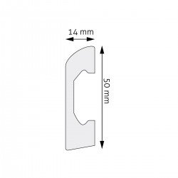 Grindjuostės baltos spalvos LGC04M (244x5.0x1.4) cm.