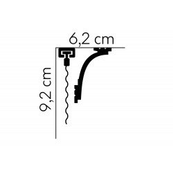 Lubinis užuolaidų profilis 200x9.2x6.2cm.